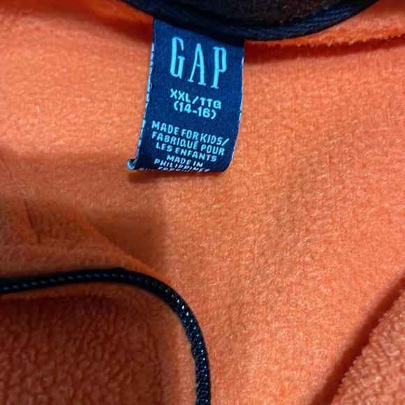 GAP Youth XXL 1/4 Zip Jacket Orange & Gray - Picture 4 of 8